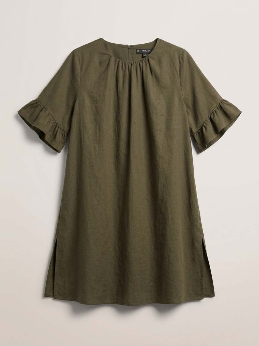 Zara Olive Green Ruffle Sleeve A-Line Dress / Skort